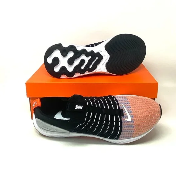 Nike React Phantom Run FK2 Black Orange White Sneaker Men's Size DQ7647 001 - Picture 3 of 12